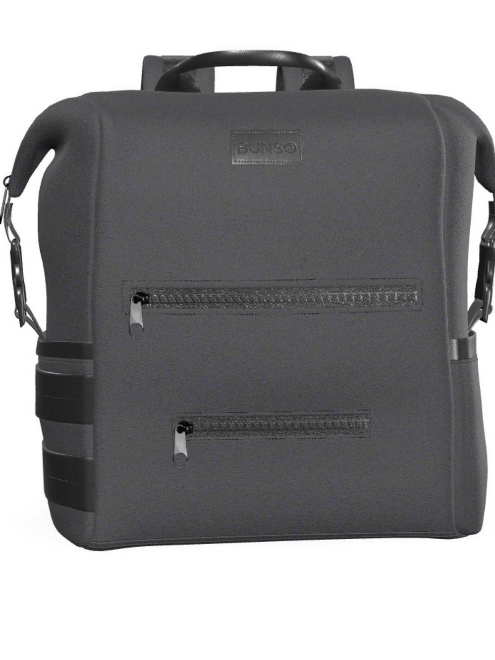 Bunso Black Neoprene Diaper Bag Backpack